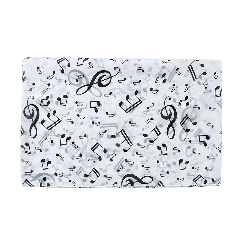 Летняя повседневная шаль Мягкие шифоновые шарфы Модный потрясающий эластичный шарф Высокое качество Женский шарф на шею с принтом музыкальных нот