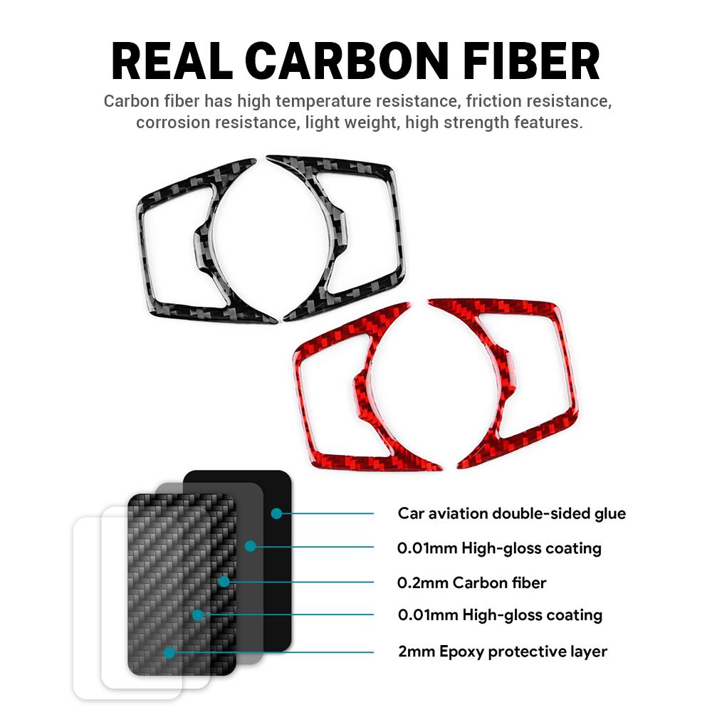 Real Soft Carbon Fiber For Ford Focus SE RS ST Focus MK3 Ecoboost 2015 2016 2017 2018 LHD RHD Car Headlight Button Accessories