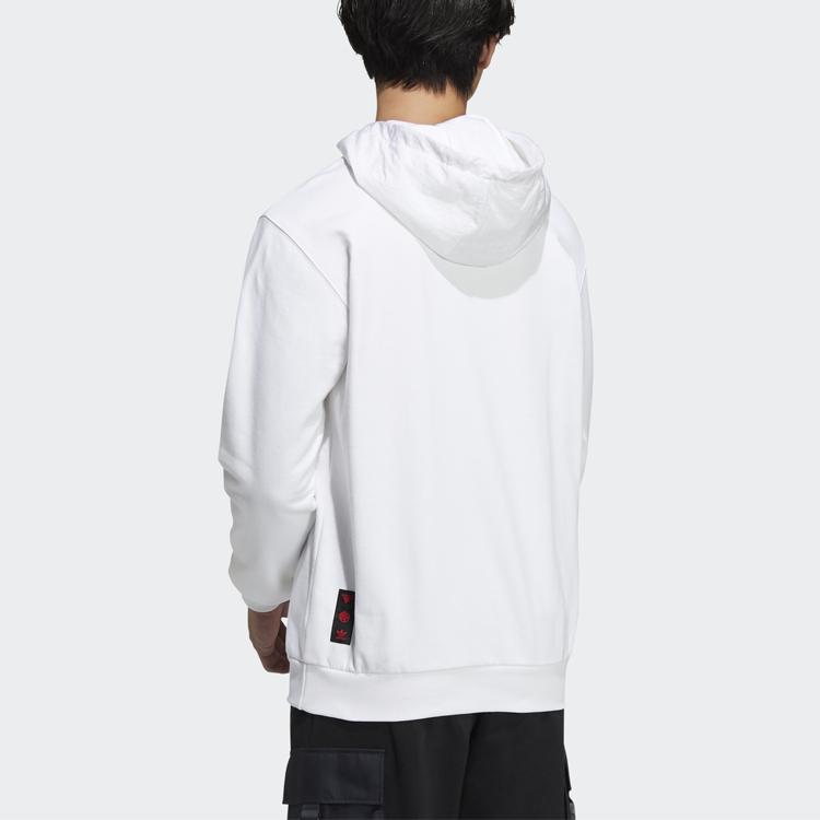 Adidas Толстовка с капюшоном Originals Trefoil CNY Color-Block с логотипом, мужская, белая HD0314