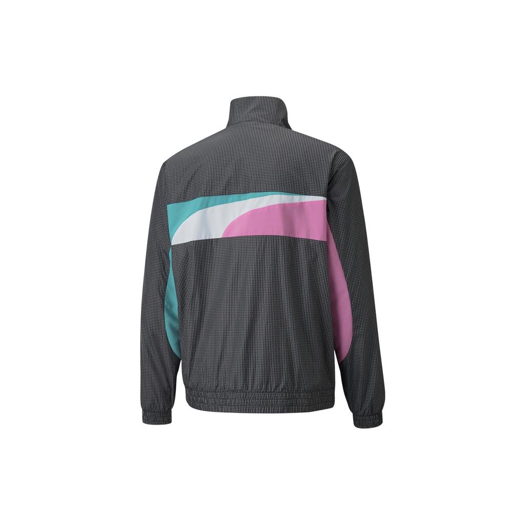 Puma Retro Sports Stand Collar Color Block Zip Jacket Men Jacket Black 533626-01