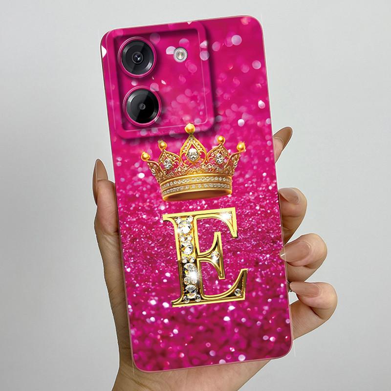 For Xiaomi Poco M7 Pro 5G Case Crown Letters Antifouling Non-slip Luxury Cover Couple For xiaomi poco m7pro PocoM7Pro Soft Funda