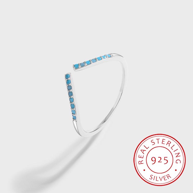 Классический вырез с круглым сапфировым отверстием, регулируемая пара, серебряное кольцо S925 для женщин, 100% оригинальное стерлинговое серебро, подарок на годовщину, ювелирные изделия