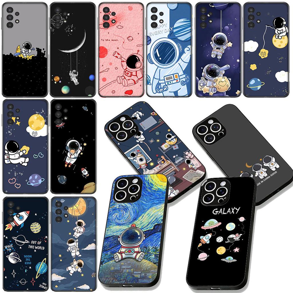 Galaxy Moon Sky Astronaut Stars Phone Case for Motorola Moto Edge 50 30 Fusion 40 NEO Ultra Pro G22 G23 G20 G35 G84 G13 G53