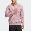 Adidas All-Over Print Sports Crew Neck Sweatshirt Men Tops Pink HE7449