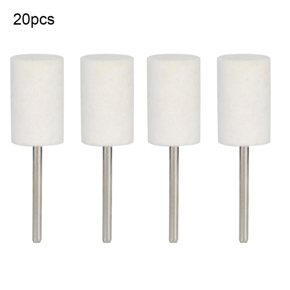 20pcs Cylinder Shape Wool Polishing Wheel 2.35mm Shank Polishing Tool Buffing Wheel Jewelry Making
