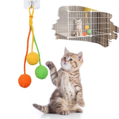 Устойчивые жевательные игрушки, которые можно подвешивать, игрушки для дразнения кошек, хлопковая веревка, мяч, игрушка, нетоксичная, прочная, интерактивная игрушка-шестеренка, аксессуары для домашних животных