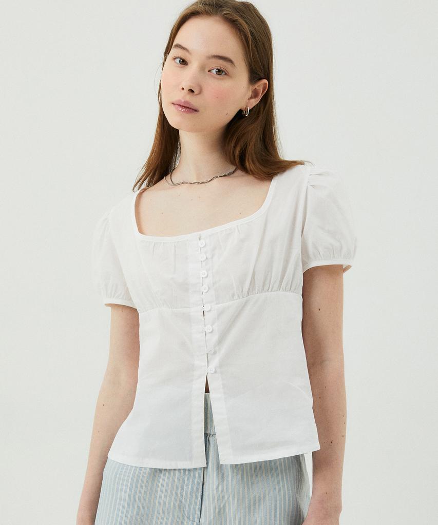 ITER Jane Shirring Blouse_Ivory