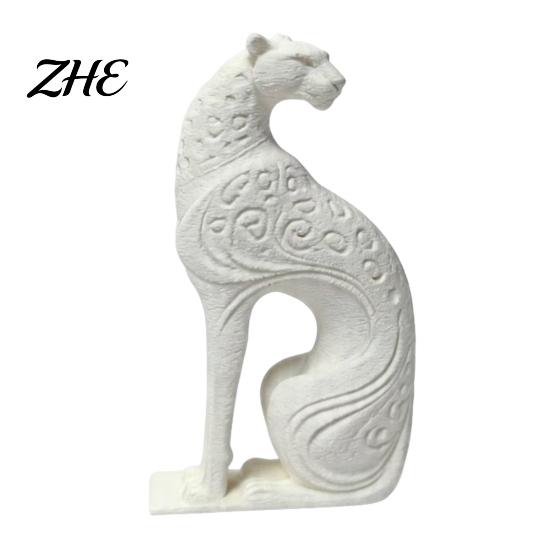 Creative Living Room Table Crafts 3D Printed Hollow Leopard Figurine, Modern Abstract Cheetah Sculpture Stylish Entrance for Desk Shelf, Minimalist