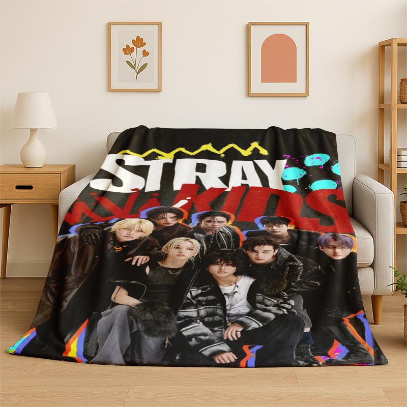 Kpop Stray Kids Музыкальная Звезда Фланелевое Одеяло Мягкое Теплое Плед для Спальни Гостиной Кровати Путешествий Кемпинга Пикника Подарок