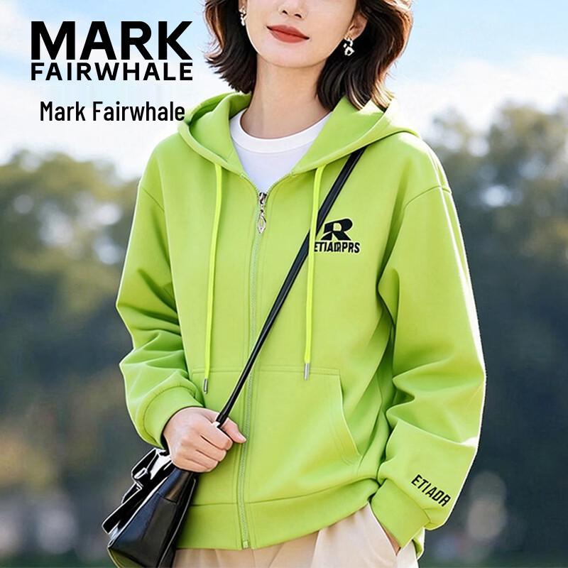 MARK FAIRWHALE Women's Hooded Zip-Up Casual Sweatshirt Jacket