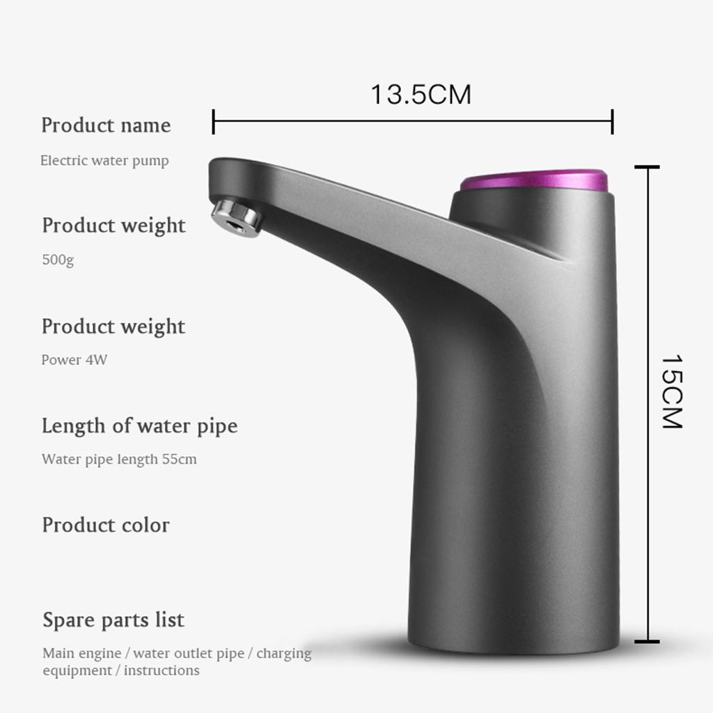 Портативный автоматический насос для бутилированной воды с зарядкой через USB, электрический насос для диспенсера воды с регулятором объема 600 мл, беспроводной диспенсер для воды