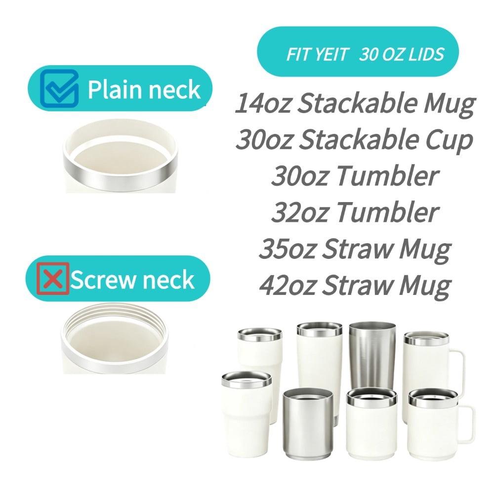 30 oz Tumbler Lid, Replacement Lids Compatible for YETI 30/32 oz Tumbler, 14 oz Mug and 35 oz Straw Mug, 2 Pack Travel Spill Proof Cup Lids Covers