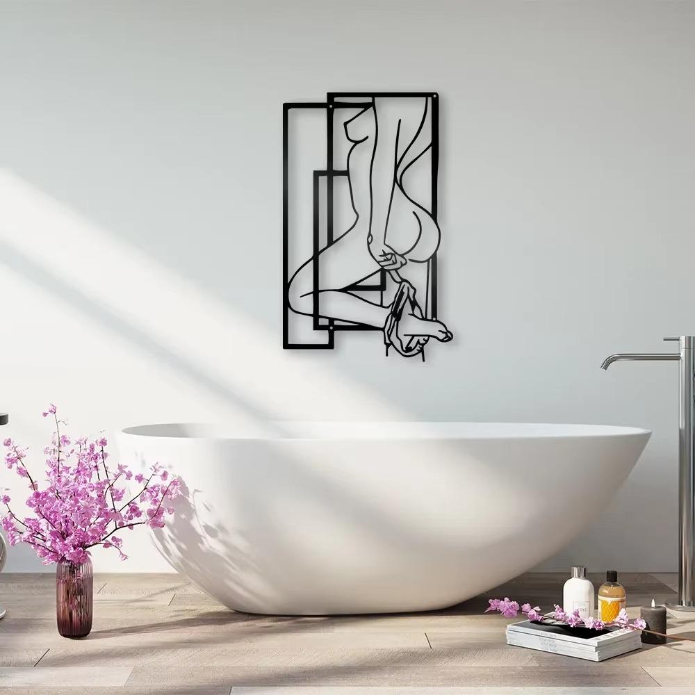 Сексуальная красота Металлическая настенная художественная вывеска для фермерского дома, подвесной декор, черная вырезанная табличка для домашнего офиса, гостиной, спальни, украшения