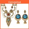 Style Simulation Ethnic Gemstone Decoration Women Necklace And Set Earring