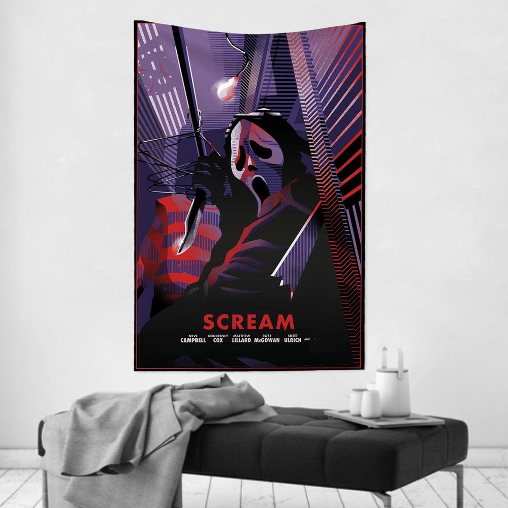 Американский Триллер Саспенс Фильм SScream Гобелен Декор Комнаты Настенная Ткань Вечеринка Подвесной Фон Декор Комнаты Детская Комната