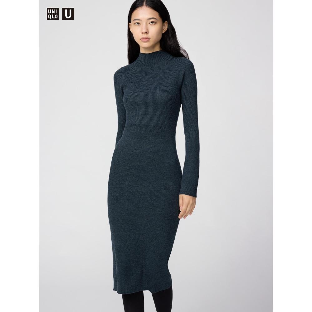 Uniqlo Платье из 3D-трикотажа со смесью мериносовой шерсти