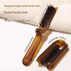 Portable Folding Boar Bristle Comb for Hairstyling, Makeup & Teasing