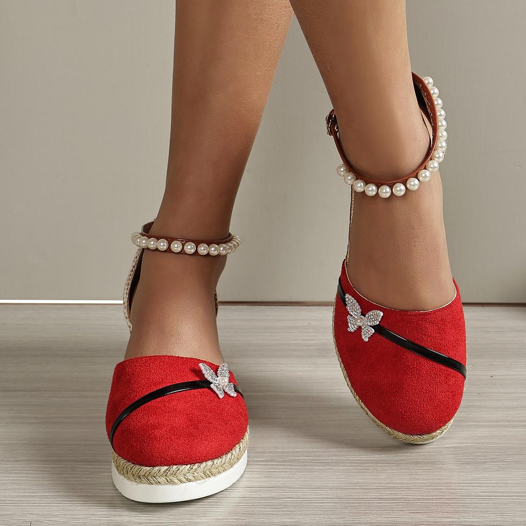 Women'S Sandals Summer 2024 Women'S Wedge Casual Sandals Butterfly Pearl Fashion Casual Shoes Sandals Women Dressy Summer