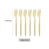6Pcs/Set Tea Cake Snack Fork Dinnerware Cutlery Colorful Fork Set Mirror Stainless Steel Tableware Dessert Fruit Fork Silverware