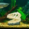 Resin Animal Skull Ornament Lifelike Fish Tank Ornament Dinosaur Head Skull Ornament  Aquarium