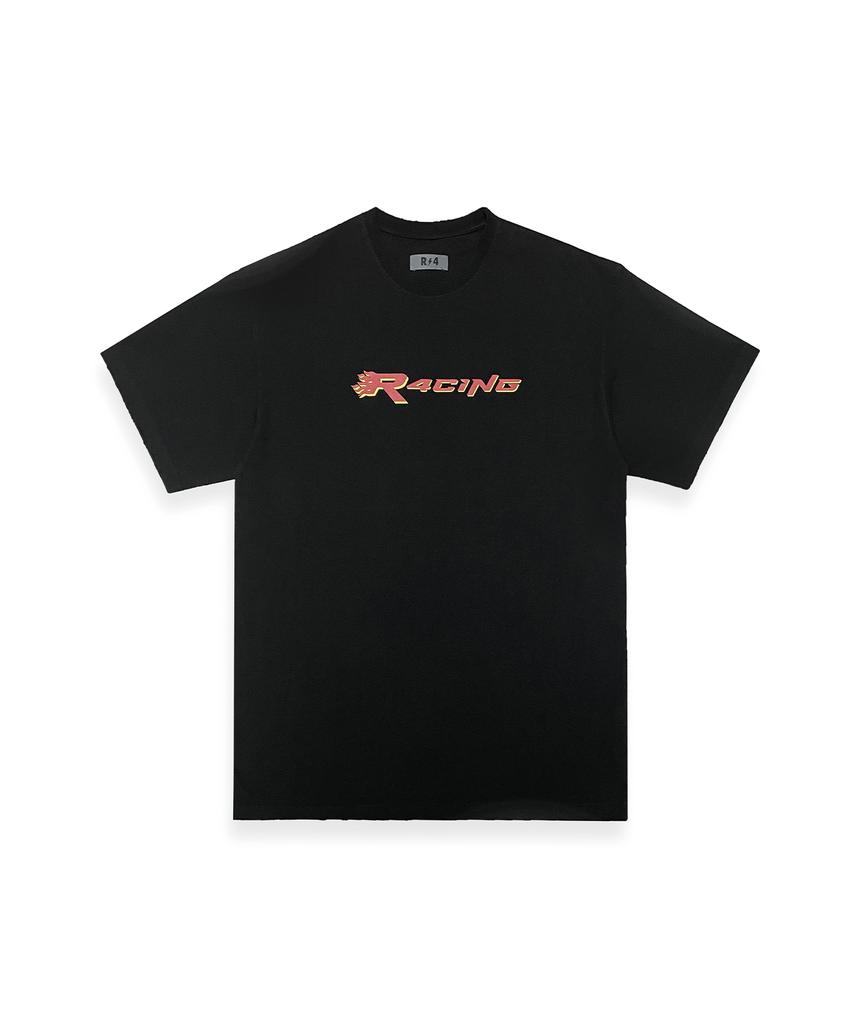 R-4 R-0017 / Выстиранная короткая футболка R4Cing (черный)