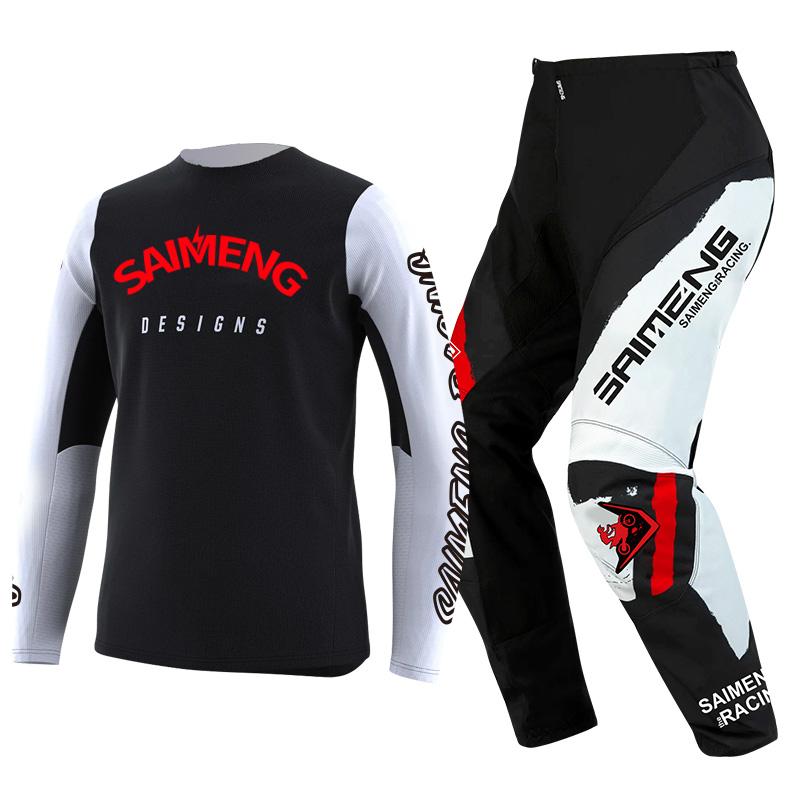 Комплект экипировки для мотокросса для детей 4 5 6 7 8 9 10 11 12 13 лет Молодежный детский мотоциклетный костюм для мальчиков и девочек, майка, штаны, гоночный костюм для бездорожья, эндуро, мотокросса, горного велосипеда