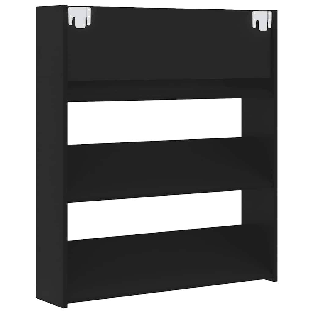 Wall Mounted Shoe Cabinet Black 80 x 18 x 90 cm Engineered Wood