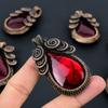 Red Labradorite Handmade Copper Wire Wrap Pendant Jewelry 2.64" j9W38