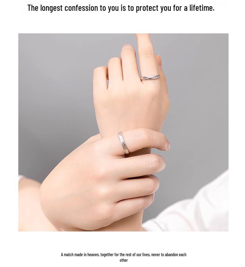 Парные кольца-обещания из стерлингового серебра 999 пробы: Уникальный дизайн памятный подарок для мужчин и женщин