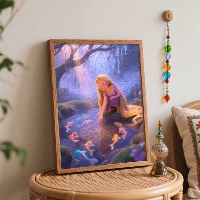 Disney Набор для рисования маслом и цифровой живописи Рапунцель пруд с карпами кои ручная работа DIY подарки украшения для дома