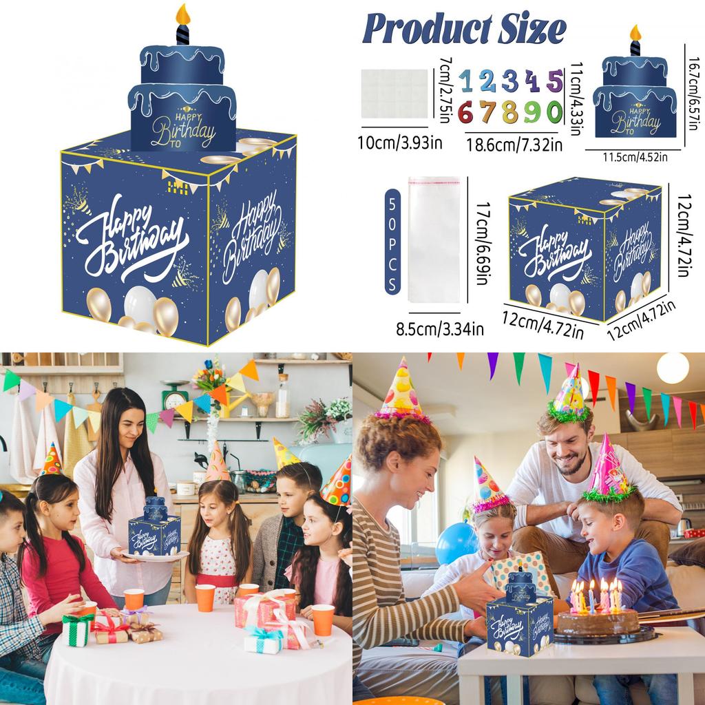 Birthday Number Blue Gift Box For Anniversary Celebrations And Event Decor