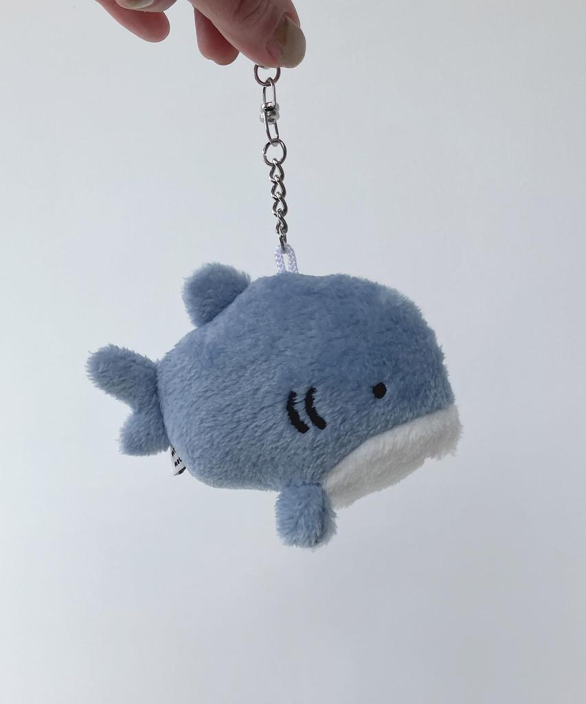 AS KNOW AS Plus (ASKNOW AS PLUS) ZY8556 Squishy Animal Keychain, Shark, Cute Animal, Gift, Fluffy Plush Toy, Blue