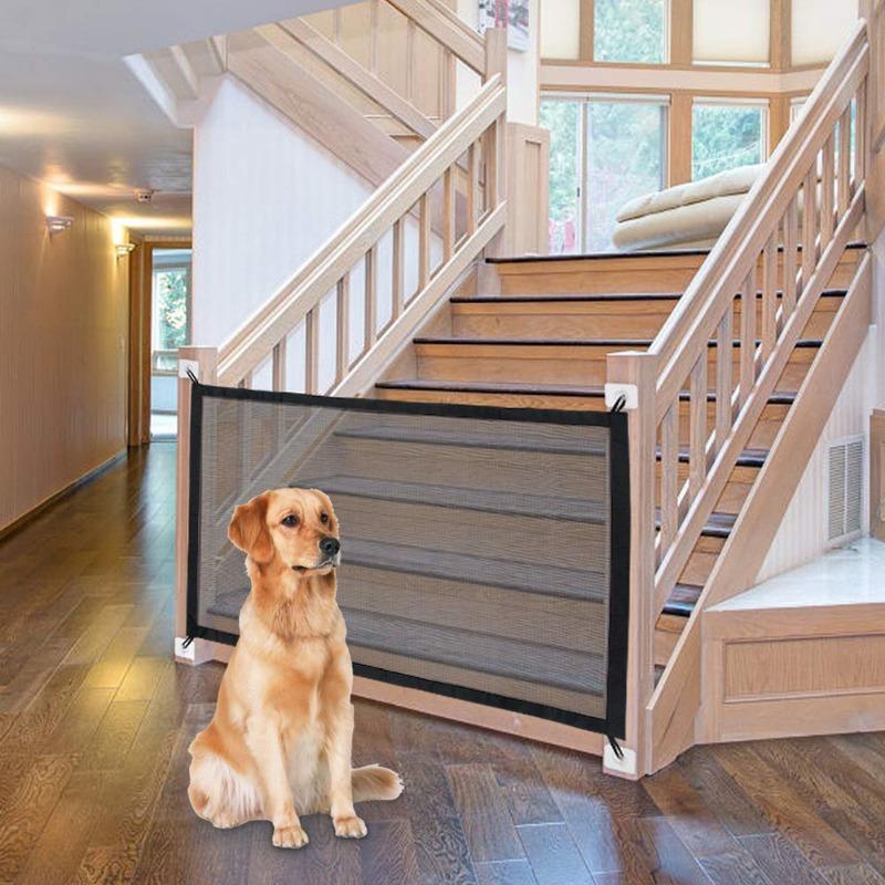 Family Pet Isolation Net Dog Divide Door Portable Folding Fence Indoor Outdoor Staircase Safety Rail Breathable Mesh Guardrail