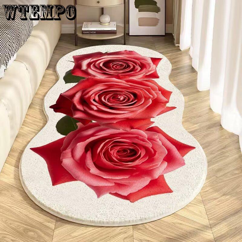 3D Цветочный Ковер Утолщенный Удобный Комнатный Прикроватный Ковер Ковер для Гостиной Кофейного Столика Грязеотталкивающий