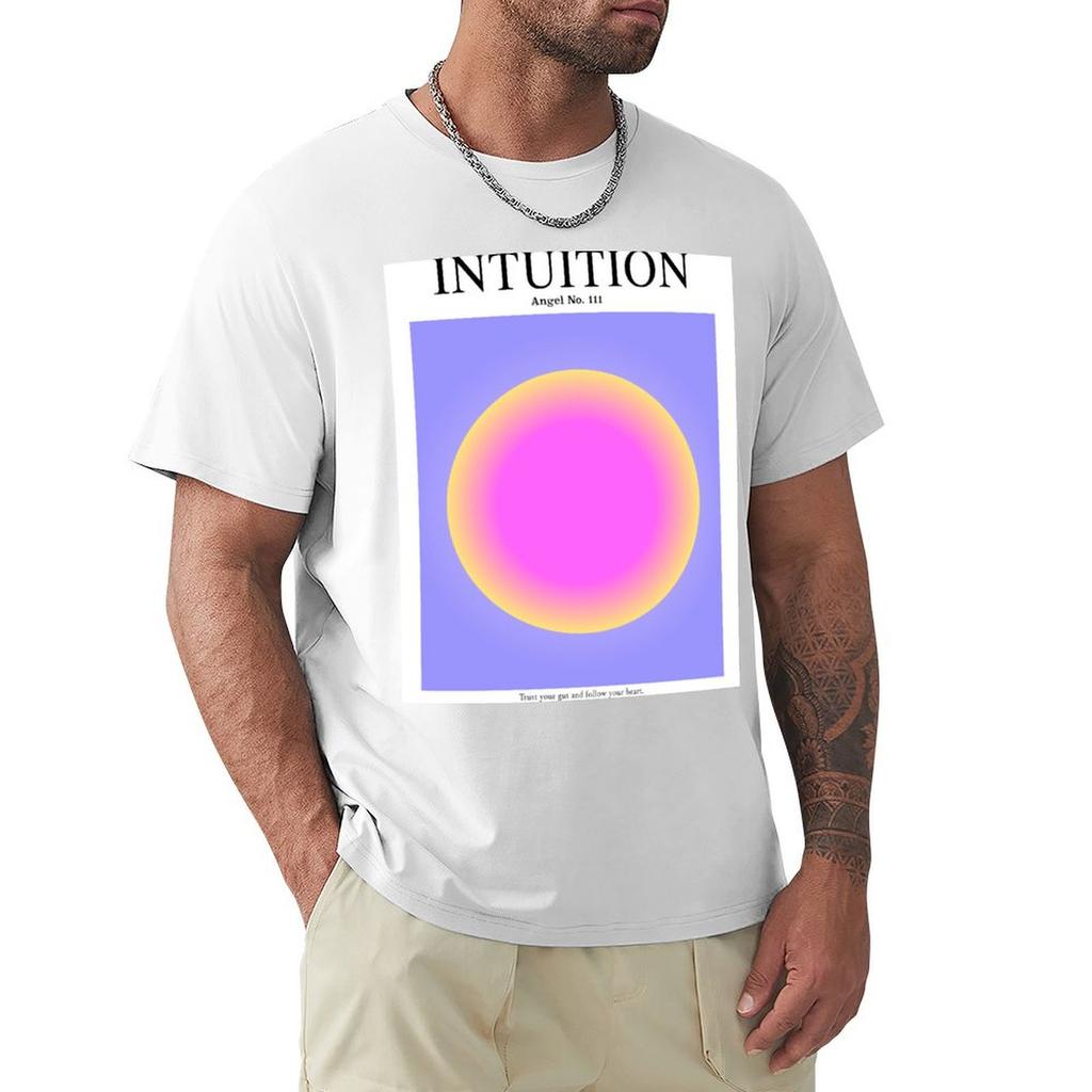 Gradient Angel Numbers Angel Number 111 Intuition (Purple Pink) TShirt Classic Print Short Sleeve Shirt