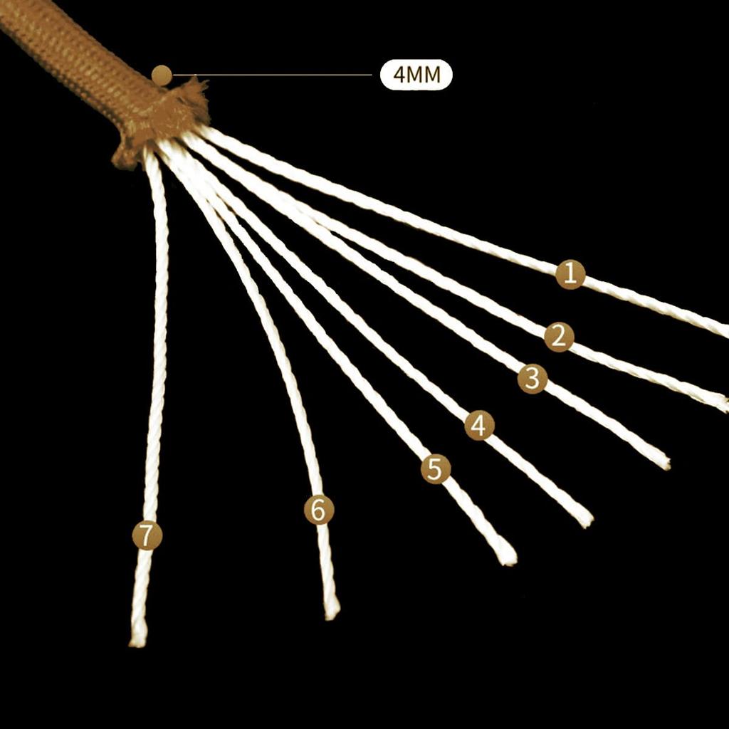 Паракорд HERCULES, растяжка, походный канат, палаточный канат для использования на открытом воздухе, грузоподъемность 250 кг, 7 жил, коричневый, 15 м