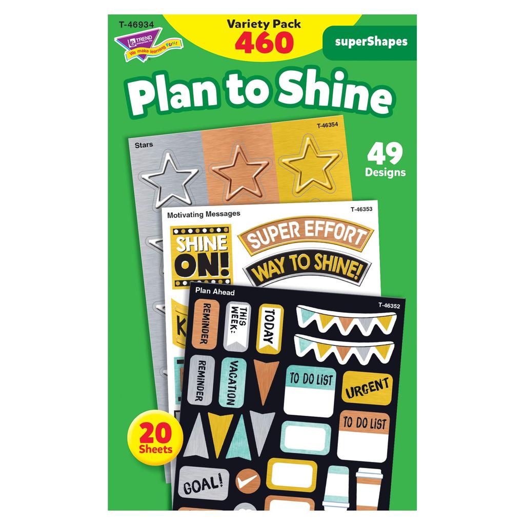 Trend I Metal Variety Pack 460 штук Trend superShapes Наклейки Plan to Shine T-46934