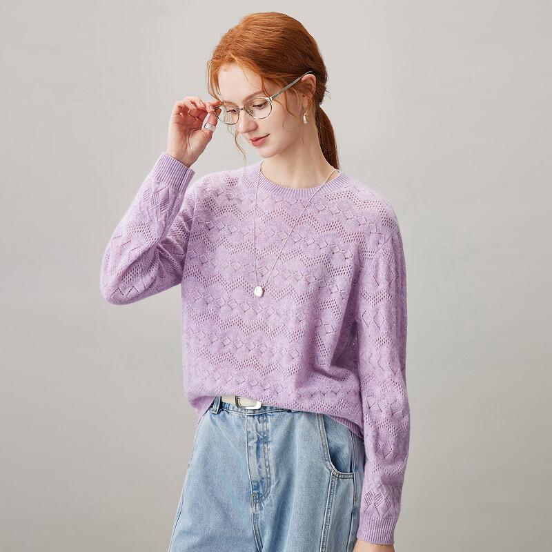 Komon Boca Women's 100% Cashmere Hollow-out Sweater