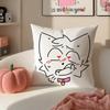 BBoykisser Silly Cat Cute Cushion Cover Pillowcase Short Plush Invisible zipper Room Sofa Cushion Cover