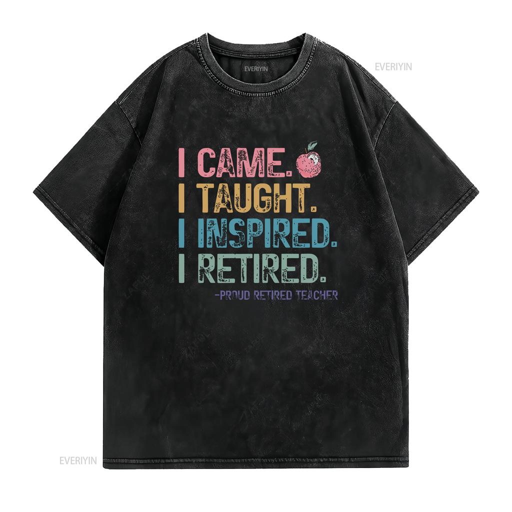 Retired Teacher T Shirt Retirement for s Women Appreciation Officially vintage Washed homme streetwear Casual Soft Stretched