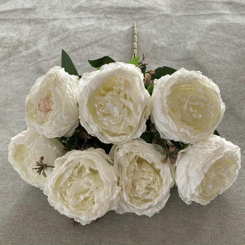 3 Bundles Silk PeoniesVintage Peonies Artificial Flowers Bouquets Fake Peonies Faux Peonies with Stems for Wedding Table Home Decor Bride