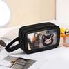 PU Makeup Bag Transparent Cartoon Cosmetic Storage Bag Wet-Dry Separation Large Capacity Travel Toiletry Pouch for Women Girls