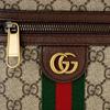 GUCCI Ophidia Vintage Logo Striped Webbing Canvas and Leather Shoulder Bag Regular Unisex Couple's Style Ebony and Brown