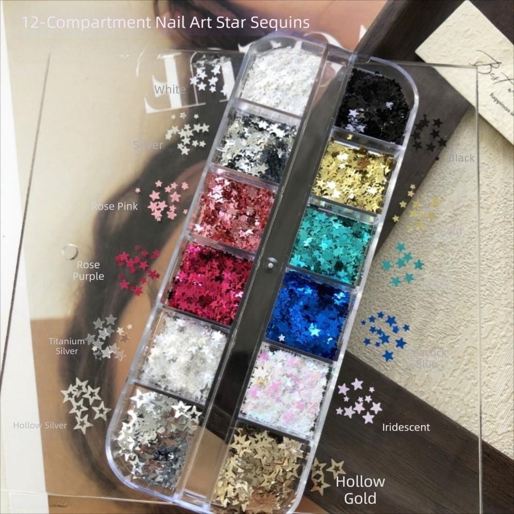 12Grids/Box Sparkling Flakes Nail Art Sequins Accessories Nail Decoration Nail Art Supplies