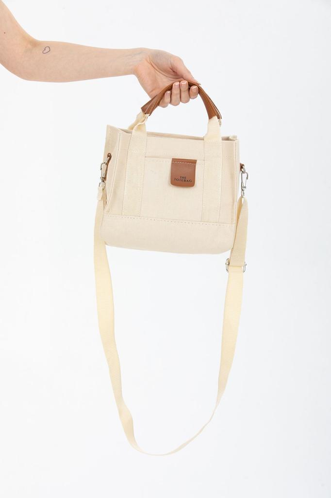 Women's Stylish and Useful Shoulder Bag Women's Cream Canvas Crossbody Mini Tote Bag Hand Shoulder Bag