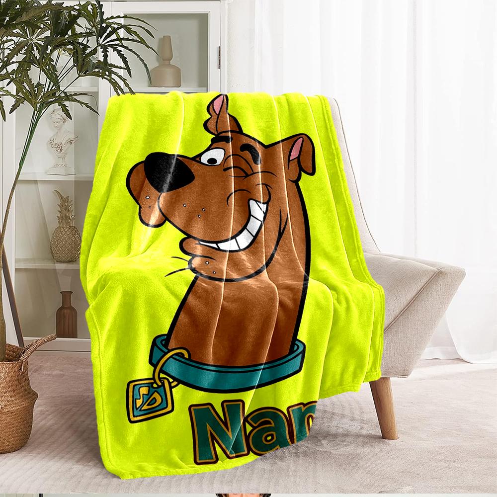 Custom Name Scooby-Doo Theme Printed Blanket - Perfect for Couch, Bed, Travel & Outdoor Use | Machine Washable, Cozy & Durable.