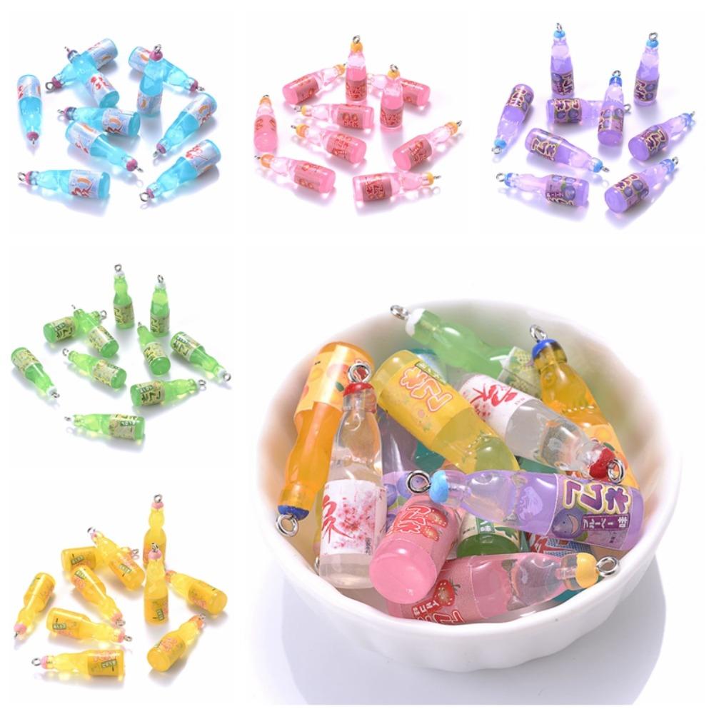 10Pcs Resin Charms Juice Bottle Resin Pendant Simulation Juice Drink Bottle Pendants DIY Pendants