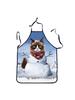 Polyester Waterproof Apron With Fun Cartoon Prints For Couples Cooking And Party Use