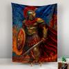 Decorative Wall Tapestry Spartan Warrior Impressionist Van Gogh Greek Mythology Gift for Fans