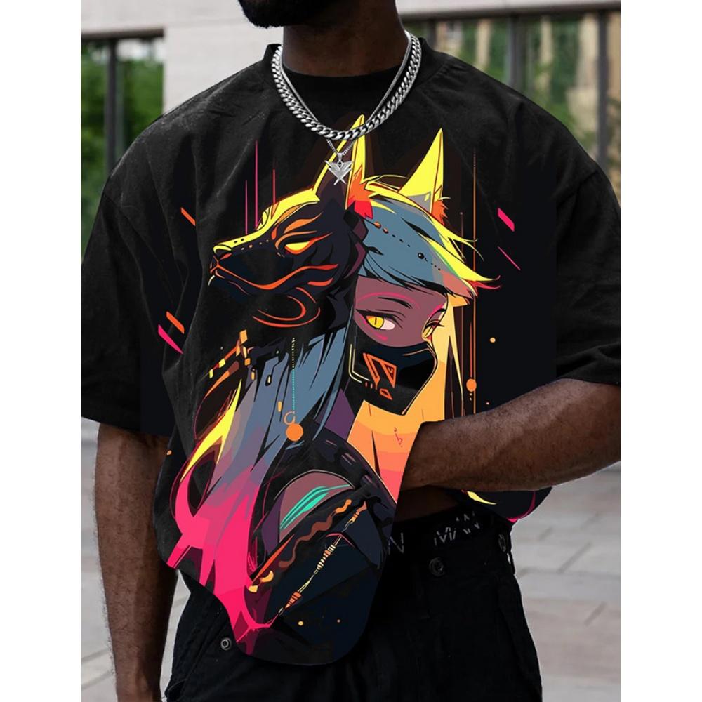 Женская футболка Аниме Сексуальные Красота Футболки Футболка С Коротким Рукавом Свободная Одежда Оверсайз Топы Уличная Одежда